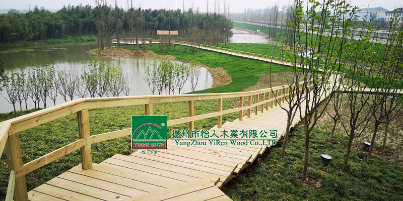 扬州芍药园木栈道、八角亭、平台、水榭