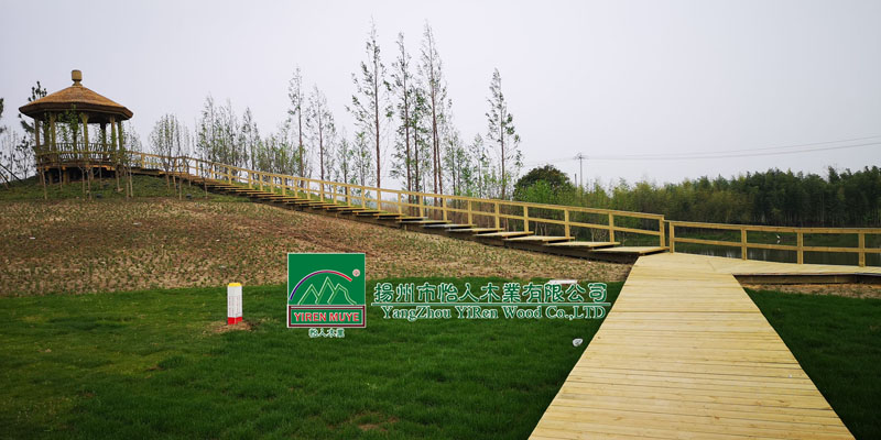 扬州芍药园木栈道、八角亭、平台、水榭