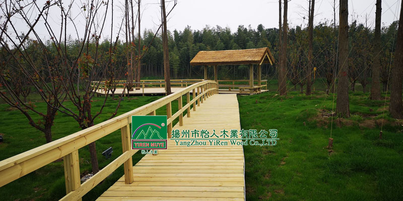 扬州芍药园木栈道、八角亭、平台、水榭